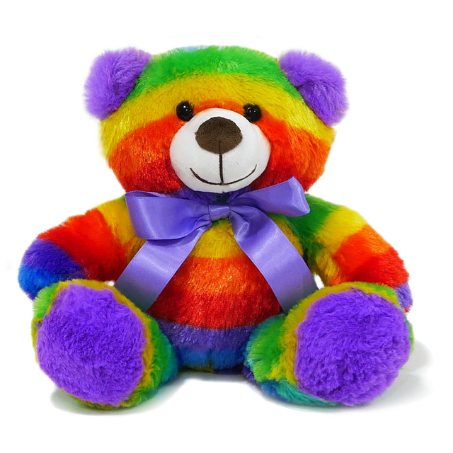 Rainbow Teddy Bear Set of 2 - Plush Stuffed Animal Cuddly Soft 12 inch