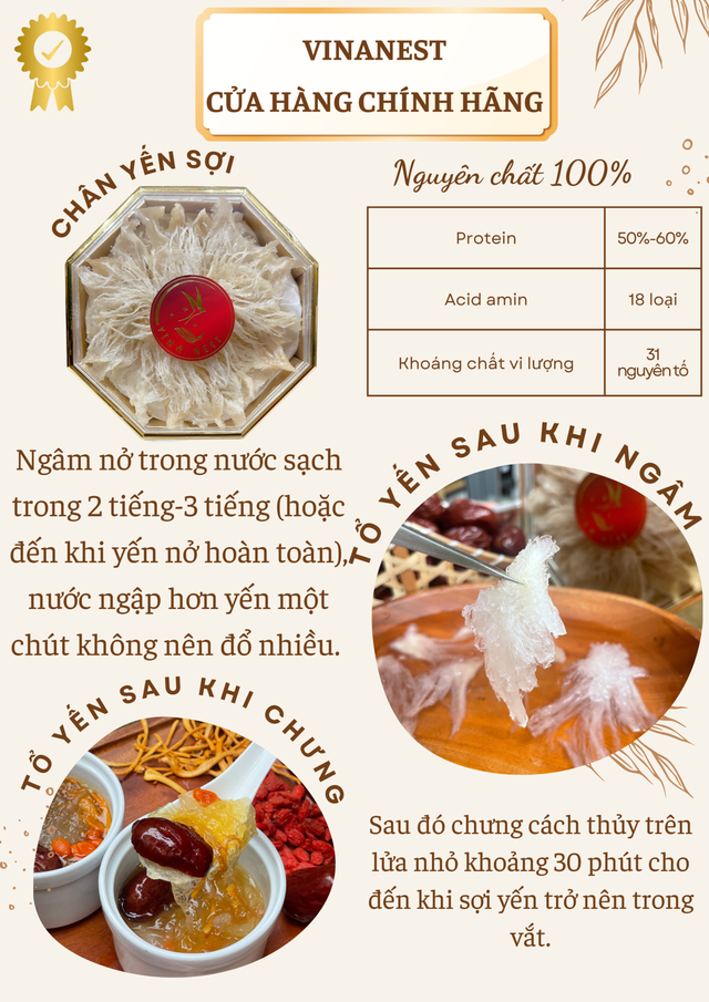Chân Yến Sợi (Vinanest Bird’s Nest Origin 1)