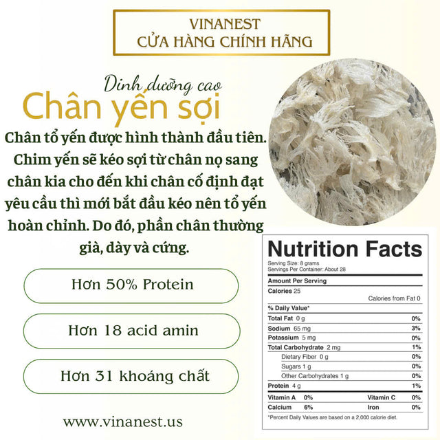 Chân Yến Sợi (Vinanest Bird’s Nest Origin 1)