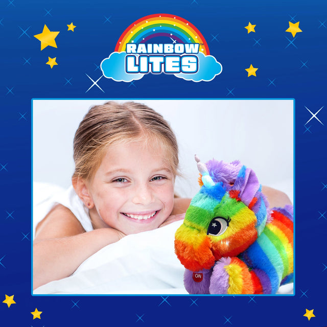 Rainbow Unicorn LED Light Up Stuffed Animal Glow Plush Sleep Toy Night Light for Girls 12 inch