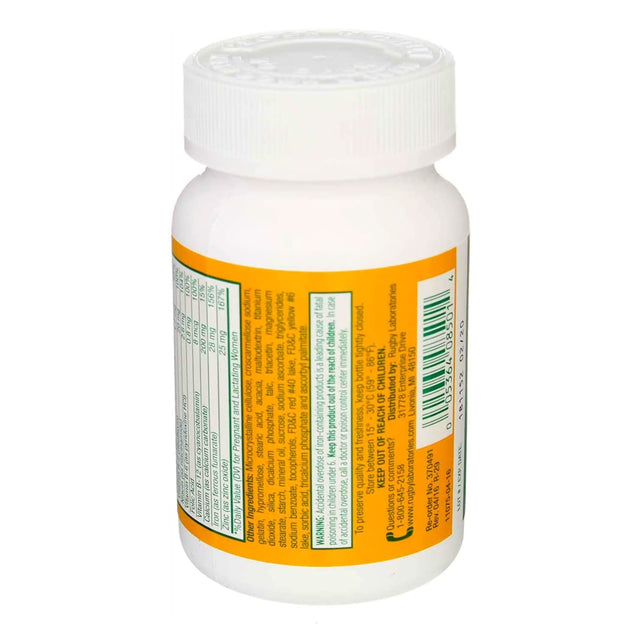 Rugby Prenatal Vitamin with Iron and Folic Acid, 100 tablets