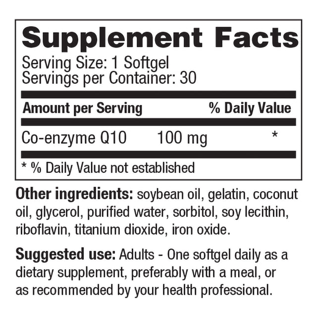 Geri-Care Coenzyme Q-10 (CoQ10) Dietary Supplement, 100 mg