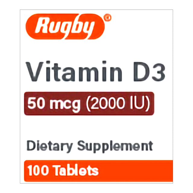 Rugby Vitamin D3 Supplement Bone Essential, 50 mcg