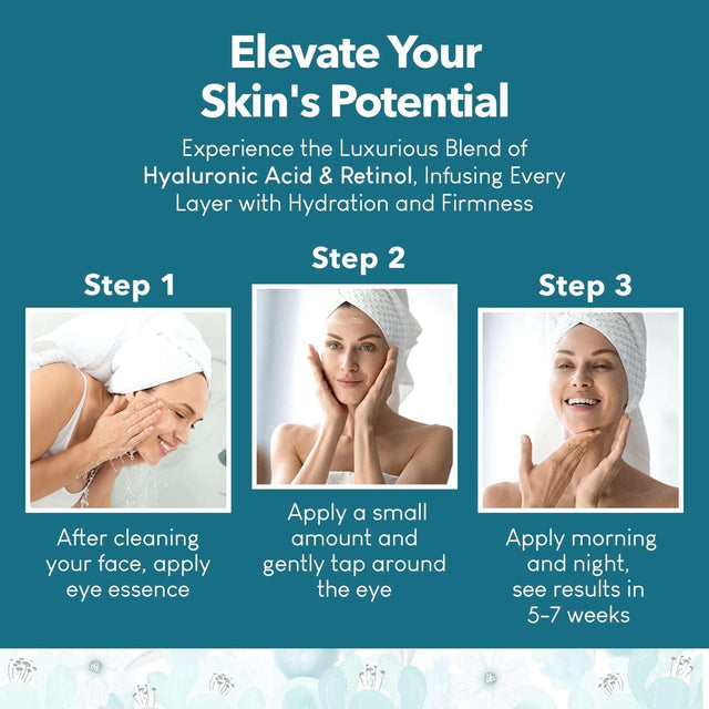 Hyaluronic Acid & Retinol Serum - Revitalizing Anti-Aging, Radiant Glowing Complexion, Wrinkle Reduction - Dermatologist Tested, Korean Skin Care, Clean Beauty - 1.69 Fl. Oz