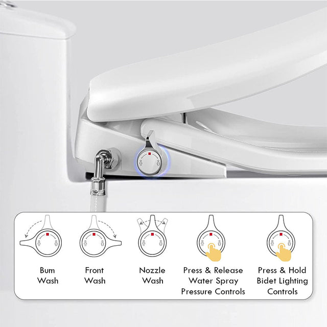 BUTT BUDDY Suite - Smart Bidet Toilet Seat Attachment (Cool & Warm Water Sprayer, Air Dryer & Heated Seat )