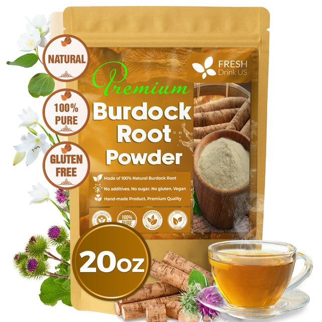 Burdock Root Powder, Burdock Root Extract, 100% Natural & Pure from Burdock Root, Burdock Root Herbal Tea, No Additives, No Caffeine, Vegan