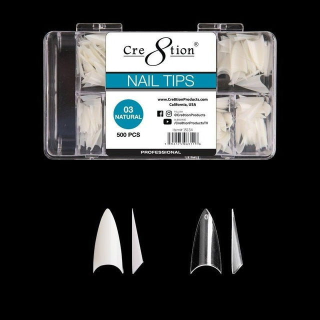 Special Shape Tip in Box - Short Stiletto - 03 Clear