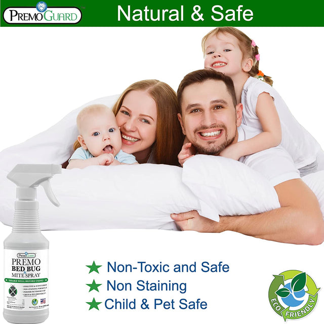 Bed Bug & Mite Killer - 16 oz - All Natural Non-Toxic - By Premo Guard
