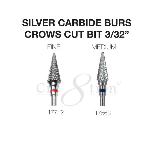 Carbide Burs - Crows Cut Bit 3/32' - SILVER