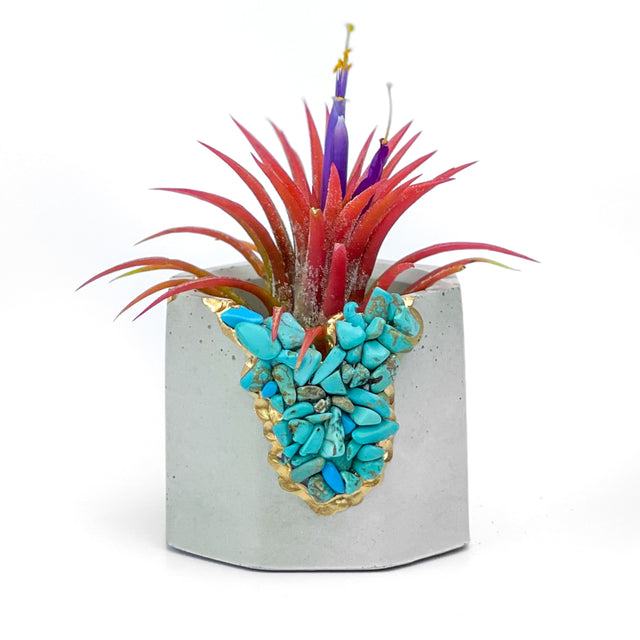 TURQUOISE GEODE PLANTER (synthetic)