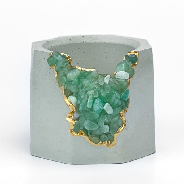 GREEN AVENTURINE GEODE PLANTER