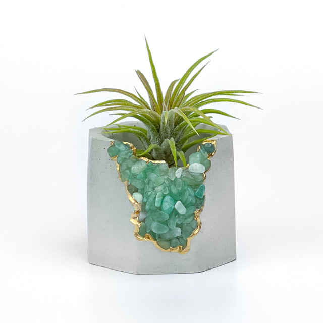 GREEN AVENTURINE GEODE PLANTER