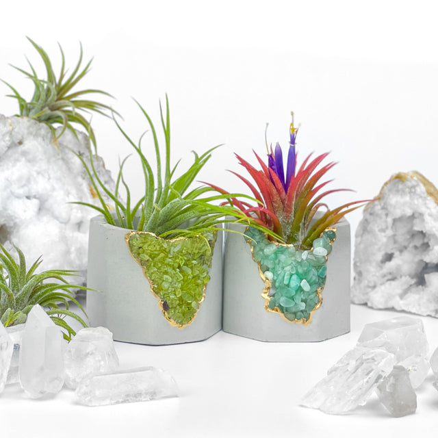 GREEN AVENTURINE GEODE PLANTER