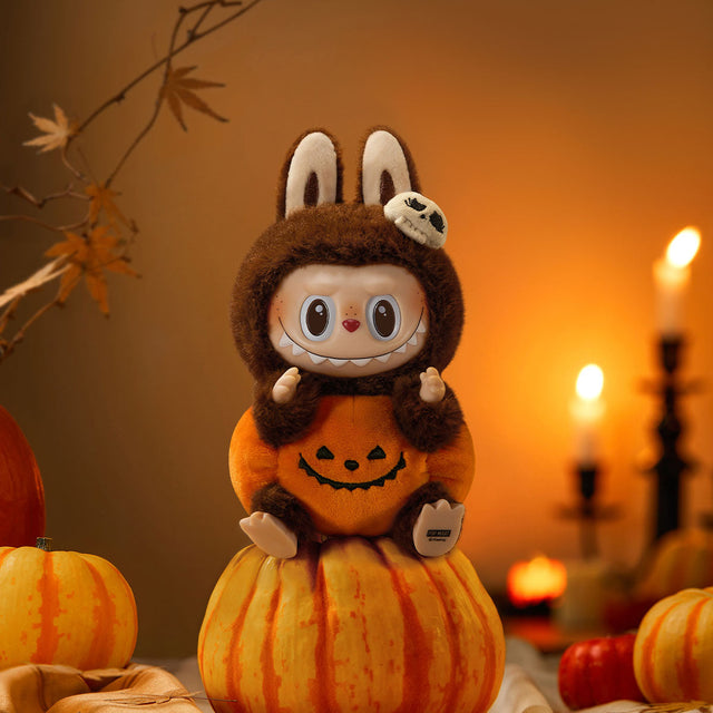 Happy Halloween Party Labubu-Sitting Pumpkin Vinyl Plush Pendant