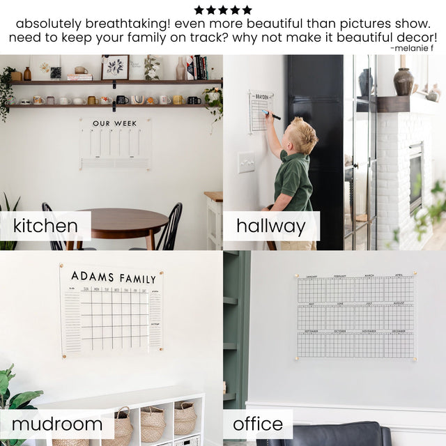 Weekly Acrylic Calendar + 2 Sections | Horizontal Madi