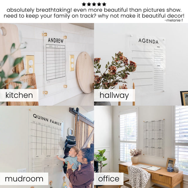 Weekly Acrylic Calendar + 2 Sections | Vertical Madi