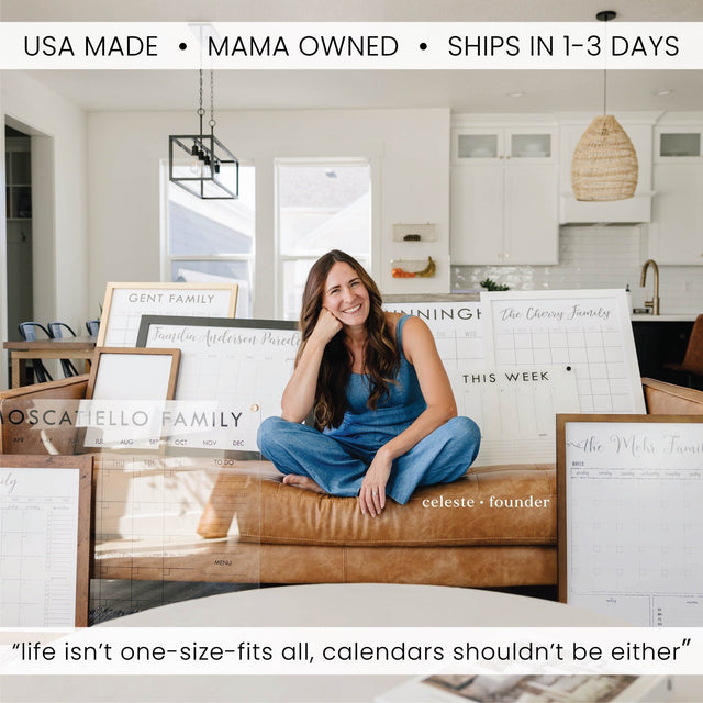 Weekly Acrylic Calendar + 2 Sections | Horizontal Madi