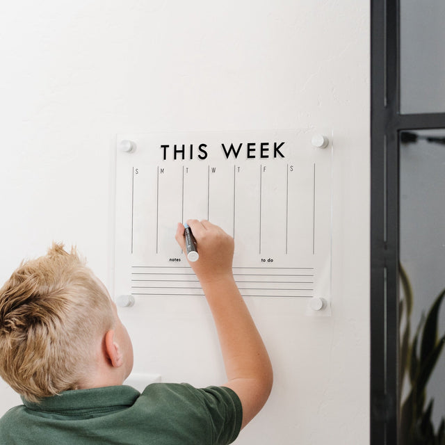 Weekly Acrylic Calendar + 2 Sections | Horizontal Madi