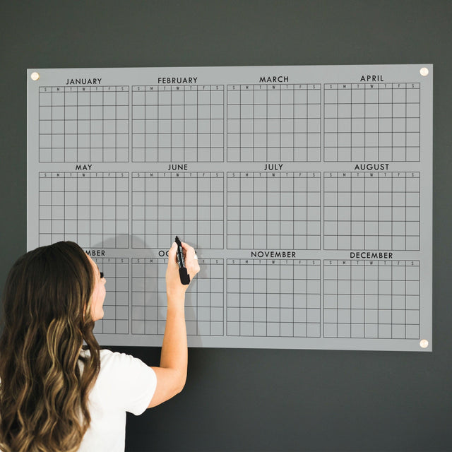 Frosted Acrylic Yearly Calendar | Horizontal Multi-style