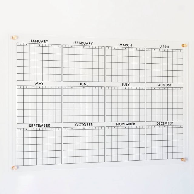 Acrylic Yearly Calendar | Horizontal Multi-style