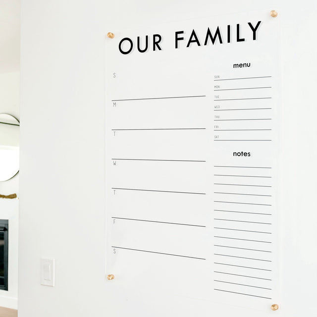 Weekly Acrylic Calendar + 2 Sections | Vertical Madi