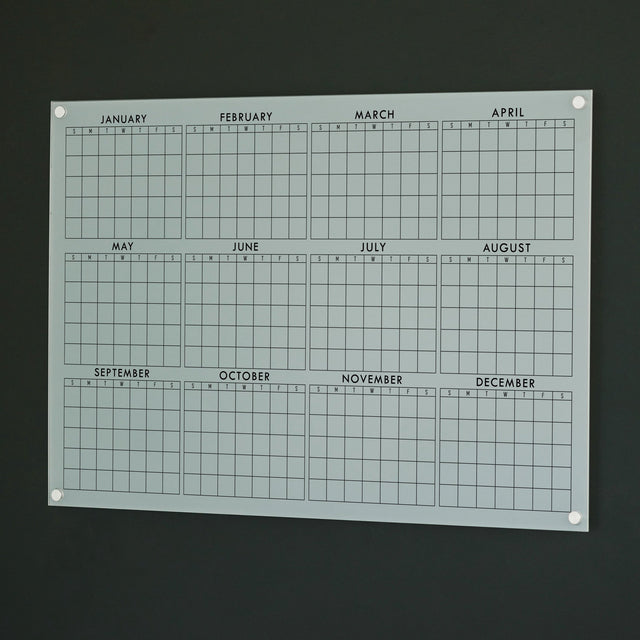 Frosted Acrylic Yearly Calendar | Horizontal Multi-style