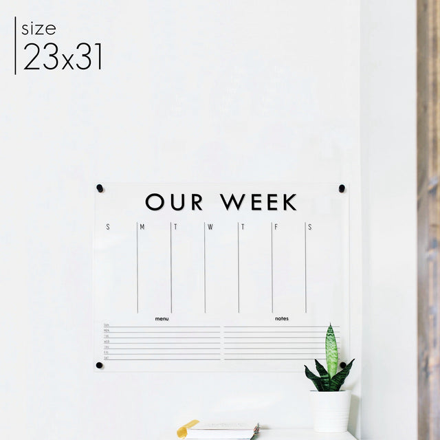Weekly Acrylic Calendar + 2 Sections | Horizontal Madi