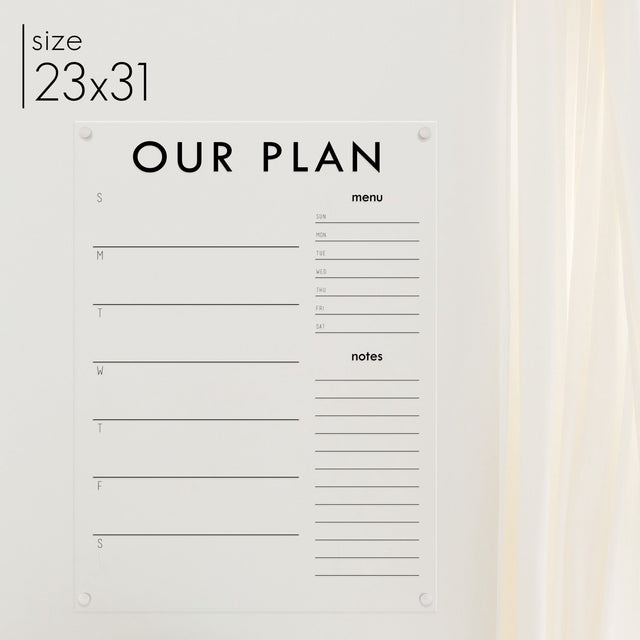 Weekly Acrylic Calendar + 2 Sections | Vertical Madi