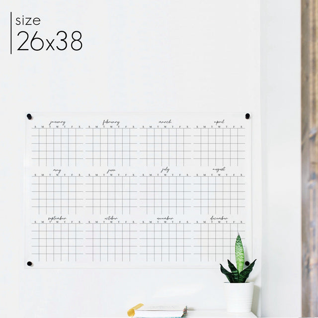 Acrylic Yearly Calendar | Horizontal Pennington