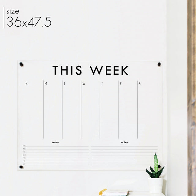 Weekly Acrylic Calendar + 2 Sections | Horizontal Madi