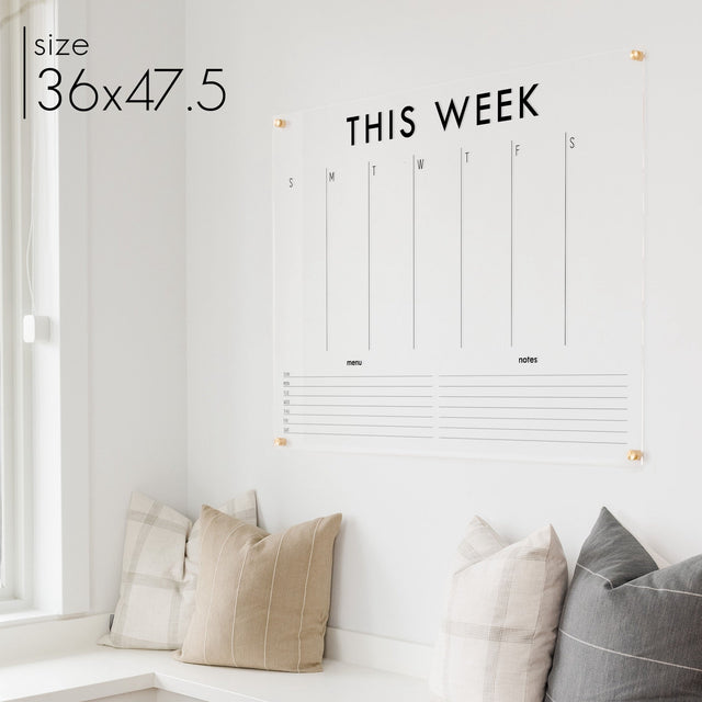 Weekly Acrylic Calendar + 2 Sections | Horizontal Madi