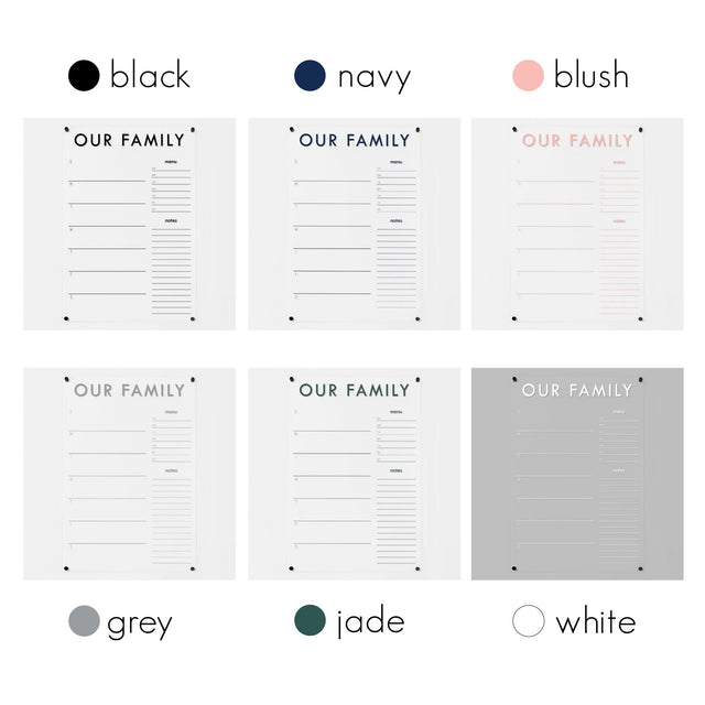 Weekly Acrylic Calendar + 2 Sections | Vertical Madi