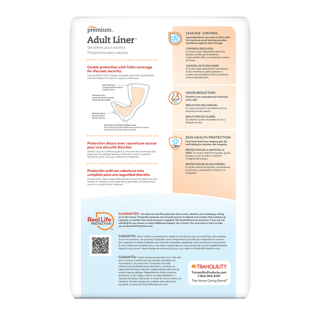 Tranquility Adult Liners, 24" x 9"