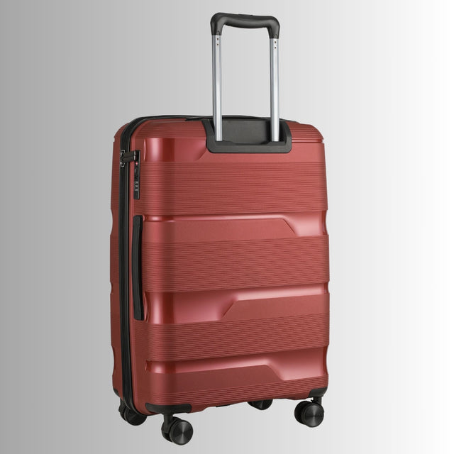 24-inch Red Hardcase Roller Luggage with 360° Wheels & TSA Lock