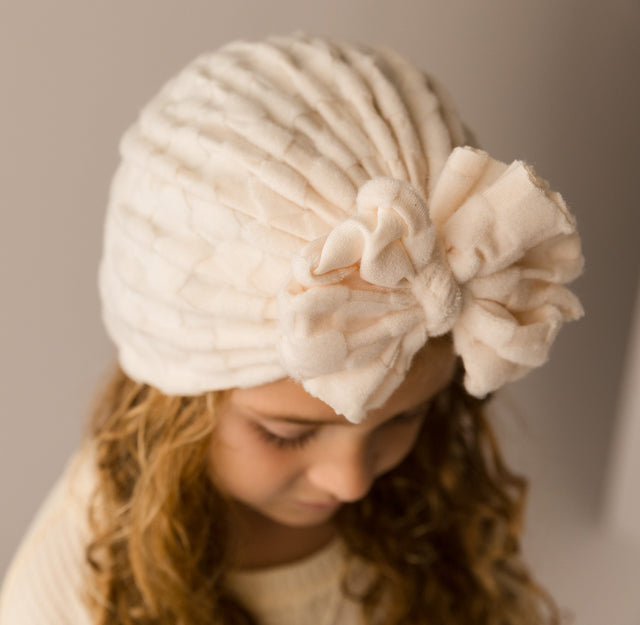 Cloud | Ivory Checkerboard | Embossed Sweater Headwrap