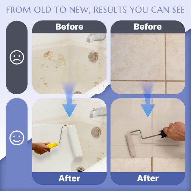 DWIL Tub and Tile Paint (1kg / 32 oz, with Ceramic Cleaner 500ml)