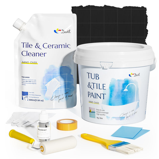 DWIL Tub and Tile Paint (1kg / 32 oz, with Ceramic Cleaner 500ml)