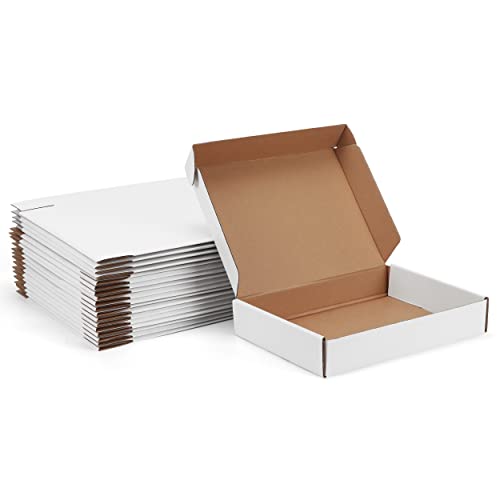 11x8x2 Inches Shipping Boxes Set of 20 White Corrugated Cardboard Mailing Boxes for Packaging