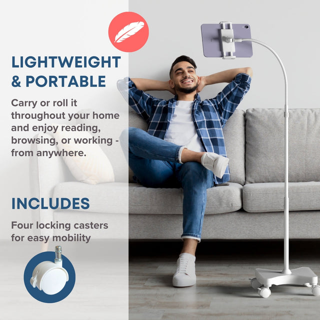 NEW - LEVO Gooseneck Tablet Floor Stand WITH Casters