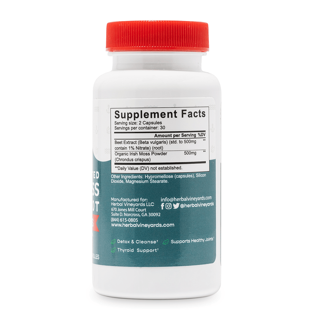 Organic Sea Moss & Beet Root Capsules - 60 Count