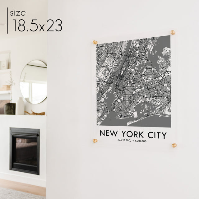 Clear Acrylic New York City Street Map