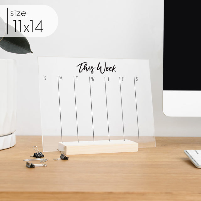 Weekly Acrylic Desk Calendar | Traeger Style