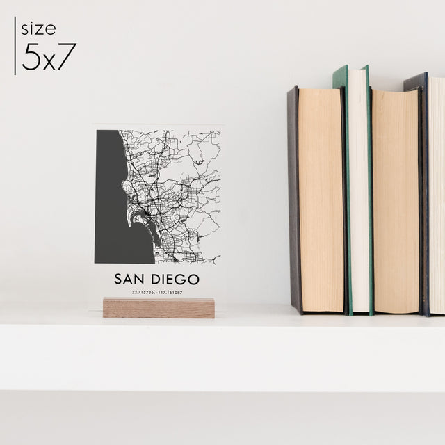 Clear Acrylic San Diego City Street Map