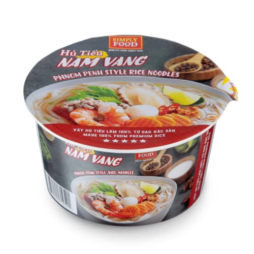 SIMPLY FOOD Instant Phnom Penh Rice Noodles (Hủ Tiếu Nam Vang) - 9 BOWLS/ 75g