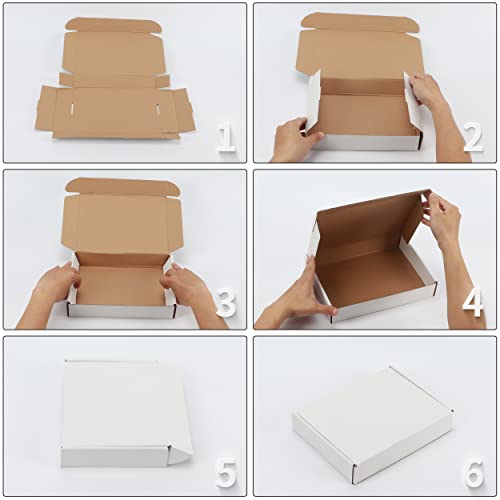11x8x2 Inches Shipping Boxes Set of 20 White Corrugated Cardboard Mailing Boxes for Packaging