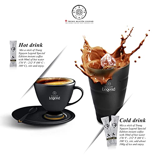 Trung Nguyen Legend Premium Instant Coffee for Energy Boost by NANO+ Technology - 18 Packets/Box