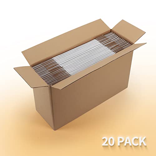 11x8x2 Inches Shipping Boxes Set of 20 White Corrugated Cardboard Mailing Boxes for Packaging