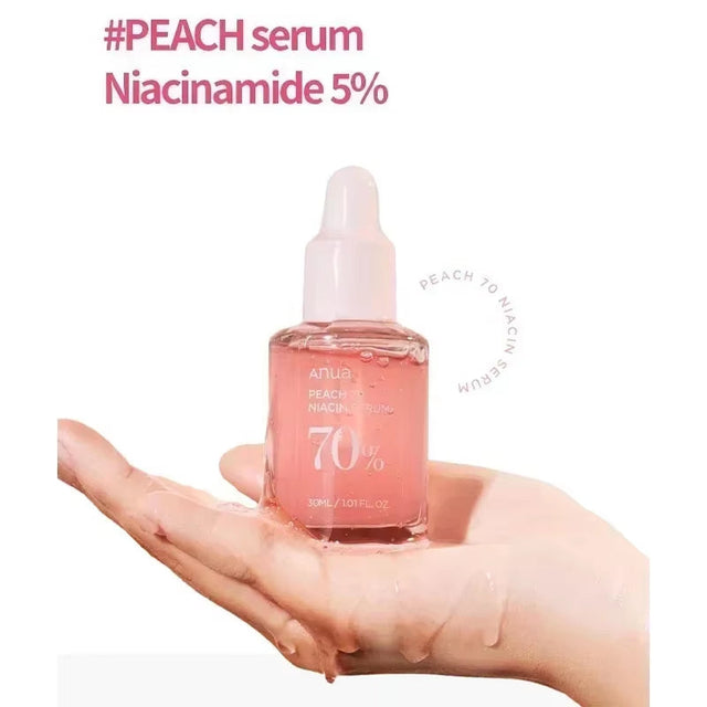 Anua Peach 70 Niacinamide Serum 30Ml, Moisturizing Facial Serum, Daily Cleansing Beauty, Korean Skincare