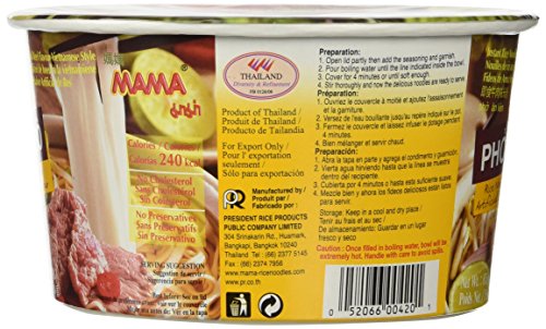 MAMA Pho Bo Instant Beef Soup Bowl Noodle In Vietnamese Style (6-Bowl Pack, 2.29 oz Per Bowl)