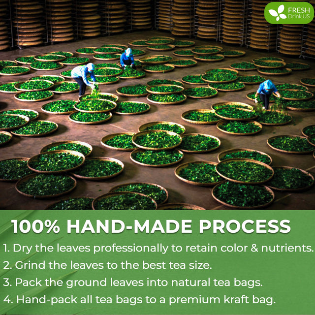 Moringa Leaf Tea Bags, 100% Natural & Pure from Moringa Leaves. Loose Leaf Moringa Herbal Tea. Moringa Leaf Tea. No Sugar, No Caffeine, No Gluten, Vegan